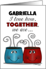 Customizable Name Gabriella Happy Valentine’s Day Steaming Cups card