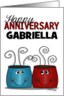 Customizable Name Gabriella Happy Anniversary Steaming Cups card