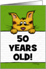 Customizable Age Specific Happy 50th Birthday Scaredy Cat card