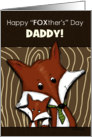 Customizable Happy Father’s Day for Daddy Dad Fox with his Child card
