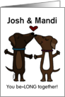 Customizable Happy Anniversary Dachshund Couple You Be-LONG Together card