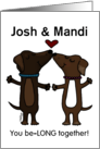 Customizable Happy Anniversary Dachshund Couple You Be LONG Together card