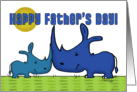 Happy Father’s Day Rhino Father and Child card