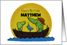 Customizable Name Happy Birthday to Big Brother Matthew Two Crocodiles card