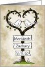 Customizable Names and Date Congratulations on Marriage Love Doves card