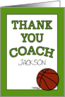 Customizable Thank You Basketball Coach Jackson Basketball Theme card