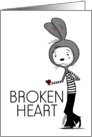 Bereavement Thinking of You Broken Hearted Bunny Mime card