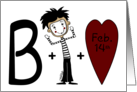 Happy Valentine’s Day Rebus Pictogram Puzzle Mime and Heart card