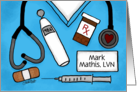 Customized Name Happy Nurses Day Medical Implements card