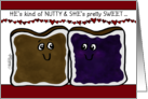 Happy Anniversary to Couple Peanut Butter and Jelly Kawaii Characters card