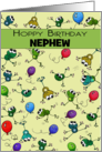 Customized Happy Birthday for Nephew Collage of Jumping Frogs card