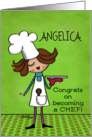 Customized Name Congratulations on Becoming a Chef Woman with Platter card
