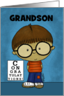Customize Congratulations Getting Glasses for Grandson Little Boy card