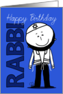 Happy Birthday to Rabbi Rabbi with Tallit and Kippah card