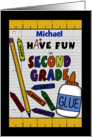 Personalized Name Back to School for 2nd Grade School Supplies card