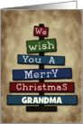 Customizable Merry Christmas for Grandma Plank Tree card