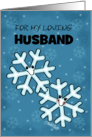 Customizable Merry Christmas for Husband Snowflake Character Couple card