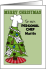 Customizable Merry Christmas for Personal Chef Cooking Themed Tree card
