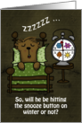 Happy Groundhog Day Sleeping Groundhog and Alarm Clock card