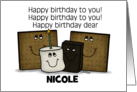 Customizable Name Happy Birthday for Nicole S’more Ingredients card