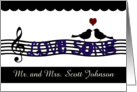 Love Song-Customizable Names Congratulations for Marriage in Purple card