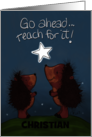 Customizable Congratulations on Graduation Hedgehogs Reach for Star card
