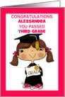 Little Graduate Personalized Name and Grade Congrats You Passed card