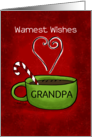 Customized Merry Christmas for Grandpa Candy Cane Cocoa Cup card