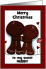 Customizable Merry Christmas for Husband Gingerbread Couple card