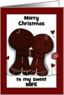 Customized Merry Christmas for Wife Gingerbread Couple card