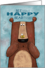 Wordplay Belated Happy Birthday Bear with Bee BEElated BEARthday card