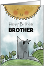 Customizable Happy Birthday for Brother-Wolf Howling at the Sun card