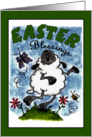 Happy Easter Blessings Dancing Lamb card