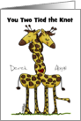 Personalized Names Congratulations on Your Marriage Giraffe Hugs card