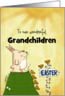 Customizable Happy Easter for Grandchildren Bunny Sees Easter Ahead card