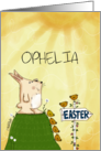 Customizable Happy Easter for Ophelia Bunny Sees Easter Ahead card