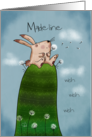 Customizable Name Happy Easter for Madeline Bunny Making Wishes card
