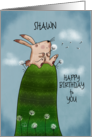 Customizable Name Happy Birthday for Shawn Somebunny Wishes card