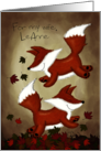 Customizable Happy Anniversary for Wife LeAnne Frolicking Foxes card