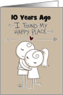 Customizable Year Happy 10th Anniversary for Wife Hugging Couple card
