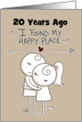 Customizable Year Happy 20th Anniversary for Husband Hugging Couple card