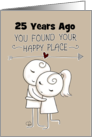Customizable Year Happy 25th Anniversary for Couple Hugging Couple card