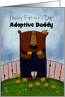Customizable Happy Father’s Day Adoptive Father Bear and Baby Chicks card