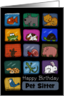 Customizable Birthday for Pet Sitter Animal Display card