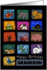Customizable Happy Birthday for Grandson Animal Lover card