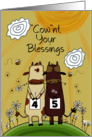 Customizable Age 45th Birthday Cows and Signs Cownt Your Blessings card