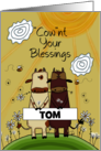 Customizable Name Birthday for Tom Cows and Sign Cownt Your Blessings card