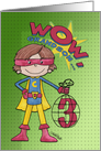 Customizable Initial C 3rd Birthday for Grandson Superhero Comic Style card