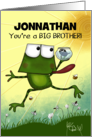 Customizable Name Congratulations Becoming Big Brother Frog Tadpole card