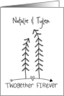 Customizable Happy Anniversary for Natalie Tyler Fir Tree Pun card